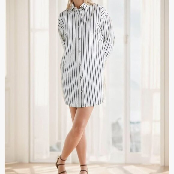 Oversized Striped Summer Tunic Dress - Picture 4 of 8